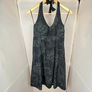 Krimson Klover Marina Halter Dress Floral Dot Pattern Size M